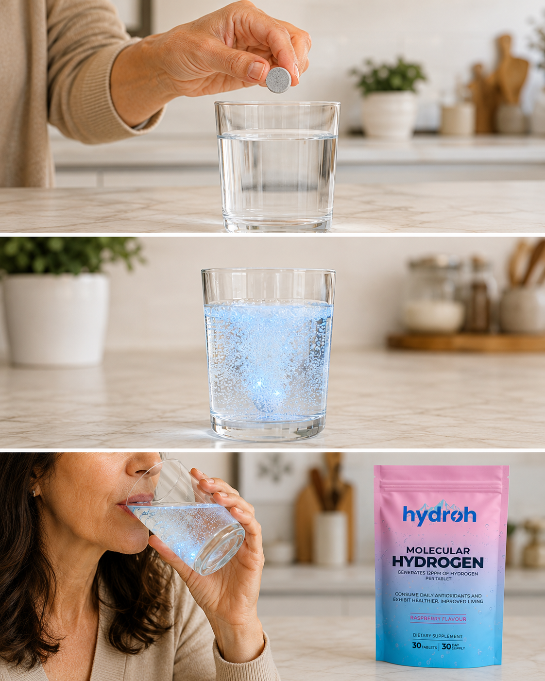 Hydroh · Pastillas de Hidrógeno Molecular · Menos Inflamación, Más Energía Desde La Primera Semana