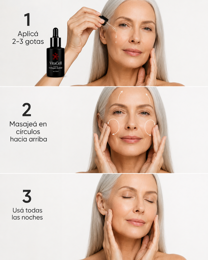 VitaCell - Sérum Facial con Exosomas,  Regenerador de Colágeno, Reafirmante, Antiarrugas y Antimanchas